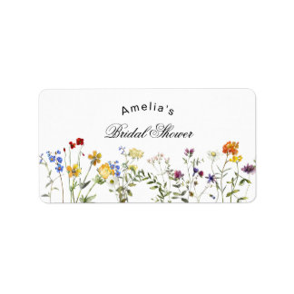 Minimalist Wildflower Bridal Shower Label