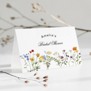 Minimalist Wildflower Bridal Shower Thank You Card