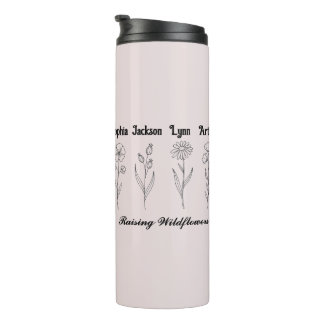 Minimalist Wildflower Custom Kids Name Keepsake Thermal Tumbler