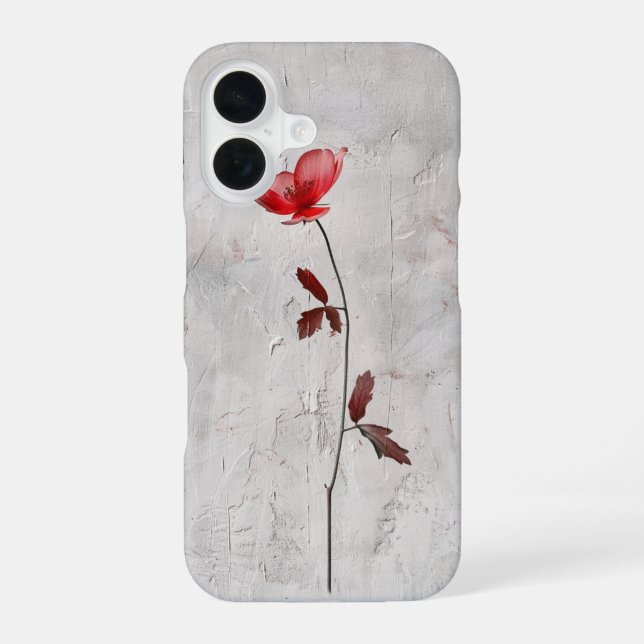 Minimalist Wildflower iPhone 16 Case (Back)