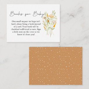 Minimalist Wildflower Orange Books for Baby Enclosure Card