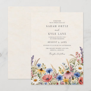 Minimalist Wildflower Outdoor Wedding Invitation
