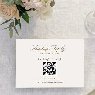 Minimalist Wildflower QR Code Online Wedding RSVP Card
