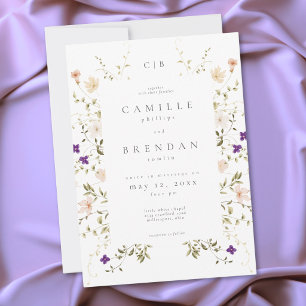 Minimalist Wildflower Romantic Botanical Wedding Invitation