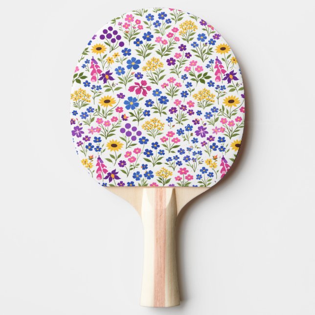 Minimalist Wildflower Seamless Pattern on White  Ping Pong Paddle (Front)