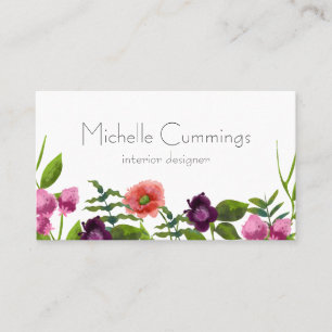 Minimalist wildflower simple small business card