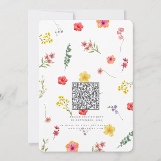 Minimalist Wildflower Spring Botanical Wedding QR Invitation