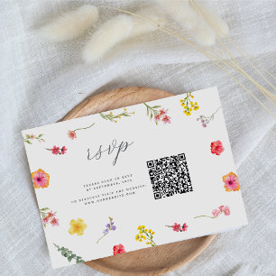 Minimalist Wildflower- Spring Botanical wedding RSVP Card