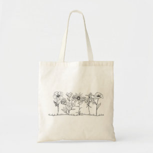 Minimalist Wildflower Tote Bag
