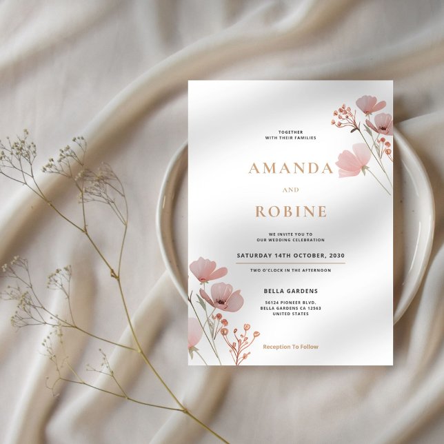 Minimalist Wildflower Wedding Invitation (Creator Uploaded)