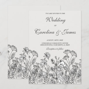 Minimalist Wildflower Wedding Templates