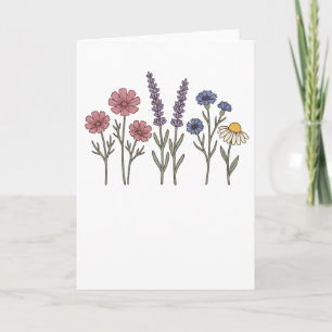 Minimalist Wildflowers Botanical Floral Card
