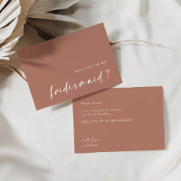 Minimalist Will You Be My Bridesmaid Invitation