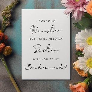 Minimalist Will you be my bridesmaid proposal card