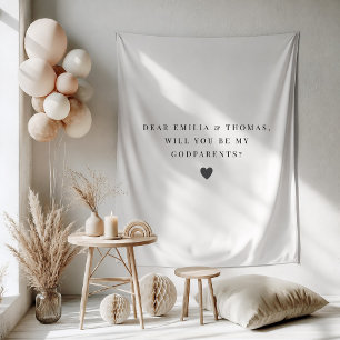 Minimalist Will You Be My Godparents Proposal Tapestry