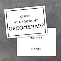 Minimalist Will You Be My Groomsman Proposal Black