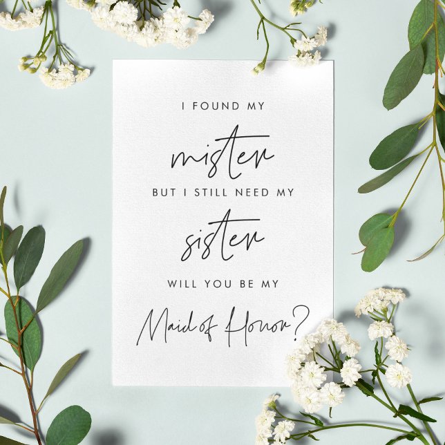 Minimalist Will you be my maid of honour card (Creator Uploaded)