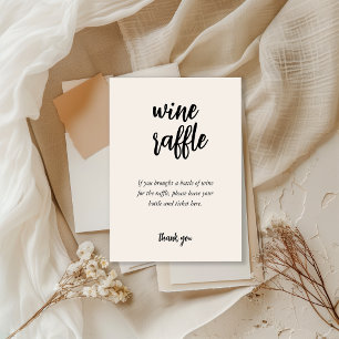 Minimalist Wine Raffle Bridal Shower Game Card