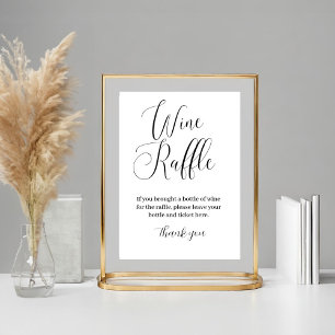 Minimalist Wine Raffle Bridal Shower Game Sign