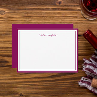 Minimalist wine red, 2 Borders, signature Card
