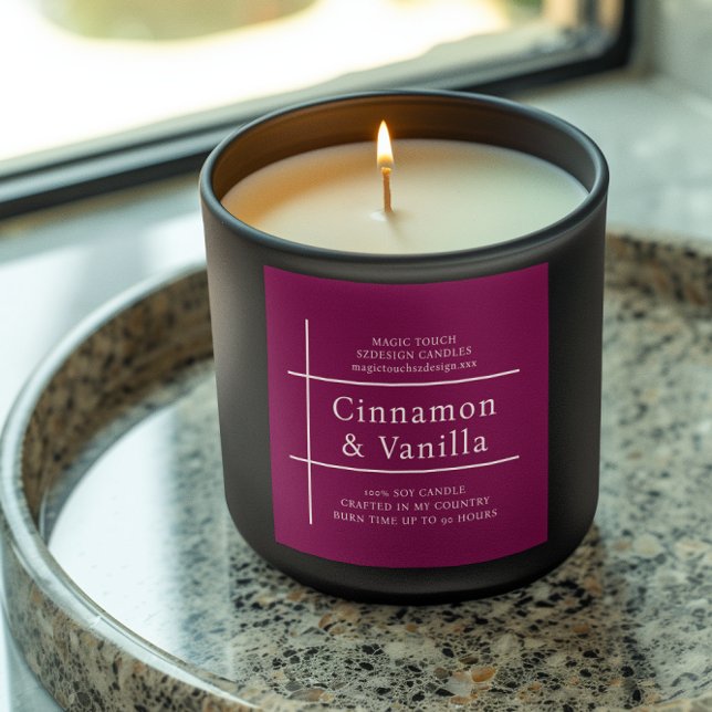 Minimalist Wine Red Candle Product Label (Creator Uploaded)