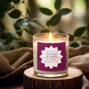 Minimalist Wine Red Candle Product Label