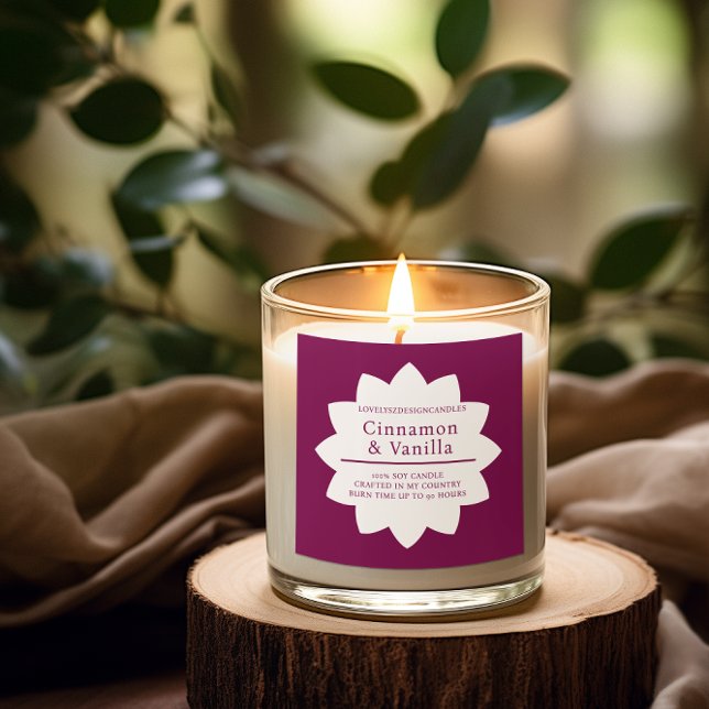 Minimalist Wine Red Candle Product Label (Creator Uploaded)