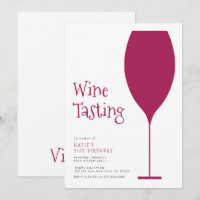 Minimalist Wine Tasting Party Invitations