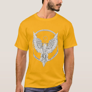 Minimalist Wings: Feather Line Art Stamped T-shirt