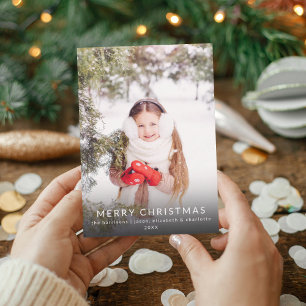 Minimalist Winter Christmas Photo Holiday Card