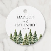 Minimalist Winter Snowy Pine Tree Forest Wedding