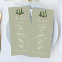 Minimalist Winter Snowy Pine Tree Forest Wedding