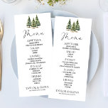Minimalist Winter Snowy Pine Tree Forest Wedding Menu<br><div class="desc">This is a Minimalist Winter Snowy Pine Tree Forest Wedding menu.</div>