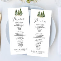 Minimalist Winter Snowy Pine Tree Forest Wedding