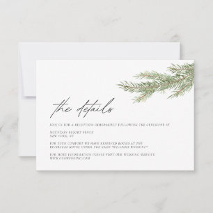 Minimalist Winter Wedding Details Enclosure Card