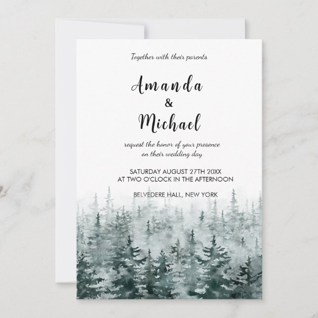 Minimalist winter wedding invitation (Front)