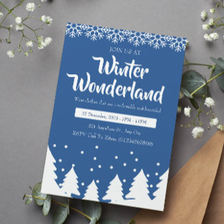 Minimalist Winter Wonderland Party Invitation