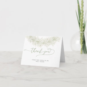 Minimalist Winter Wreath Floral Bridal Shower Thank You Card