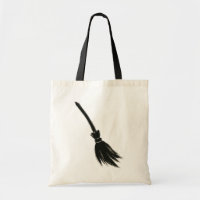 Minimalist Witch Broom – Ink Brush Design on