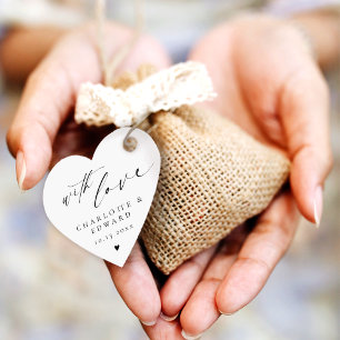 Minimalist With Love Wedding Favours Tags