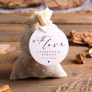 Minimalist With Love Wedding Favours Tags