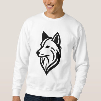 Minimalist Wolf Face Silhouette Sweatshirt