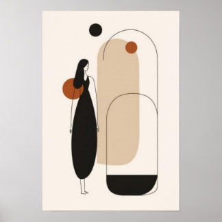 Minimalist Woman & Architectural Abstract Wall Art