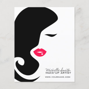 Minimalist Woman Silhouette Black Beauty Salon Flyer