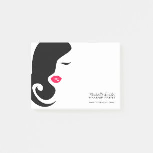Minimalist Woman Silhouette Black Beauty Salon Post-it Notes