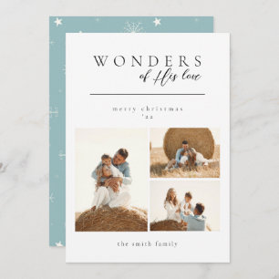 Minimalist Wonders of His Love Christmas Photo Holiday Card