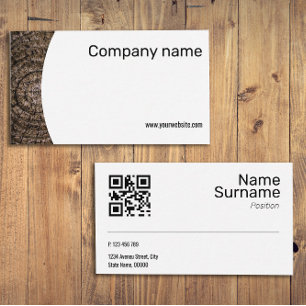 Minimalist wood photography QR Business Card