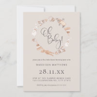 Minimalist Wooden Toys Neutral Baby Shower Invita