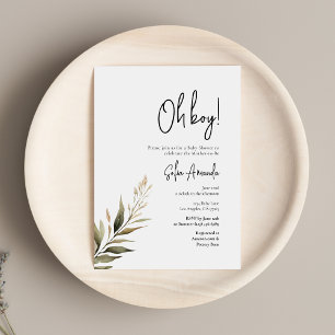 Minimalist Woodland Baby Shower Invitation