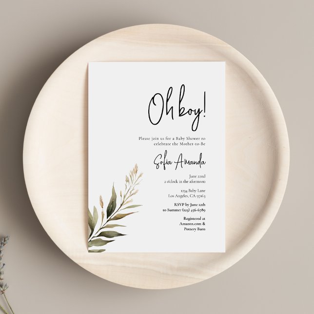 Minimalist Woodland Baby Shower  Invitation (Creator Uploaded)